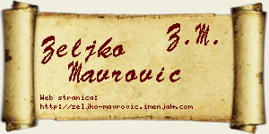 Željko Mavrović vizit kartica